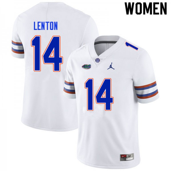 Women #14 Quincy Lenton Florida Gators College Football Jerseys White